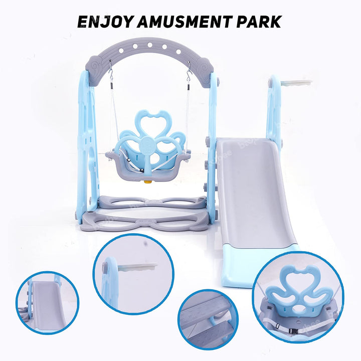 Kidzon Foldable Baby Garden Slide for Kids - Plastic Garden Slide for Kids/Toddlers/Indoor/Outdoor Preschoolers for Boys and Girls Age Group-1 to 4 Years (Swing N Slide)