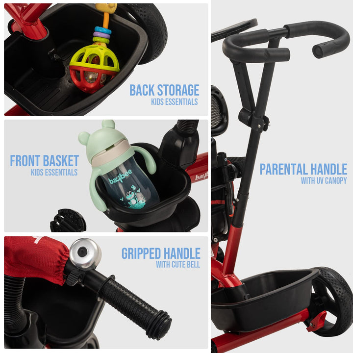 Uno 3 in 1 Baby Tricycle for Kids, Baby Cycle with Parental Push Handle