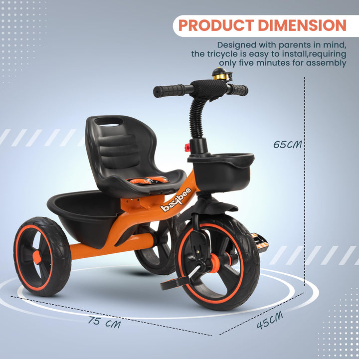 Trixg Baby Tricycle for Kids, Smart Plug & Play Kids Cycle with Eva Wheels,for Kids 2 to 5 Years Boy Girl