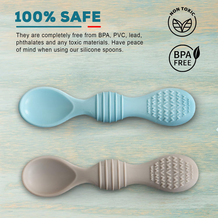 Silicone Baby Spoon Set for Baby Feeding, Non Toxic BPA Free Training Feeding Spoon