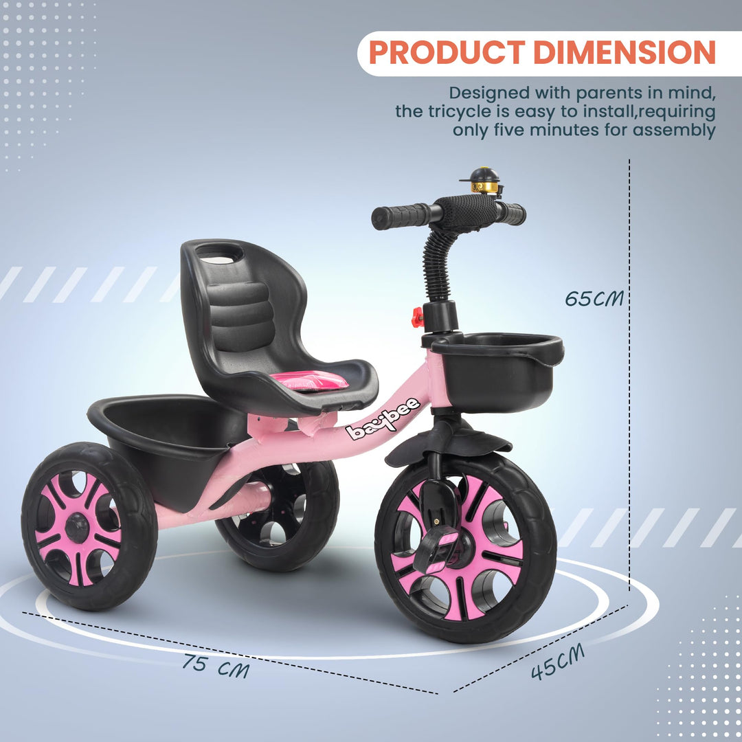 Trixg Baby Tricycle for Kids, Smart Plug & Play Kids Cycle with Eva Wheels,for Kids 2 to 5 Years Boy Girl