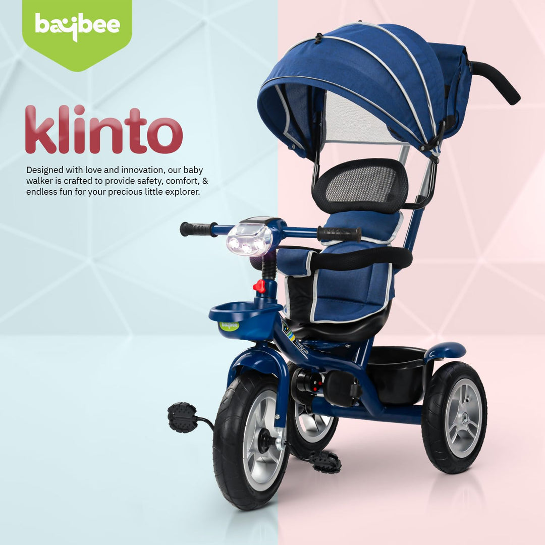 Klinto 2 in 1 Baby Tricycle for Kids, Plug N Play Kids Tricycle with Parental Control