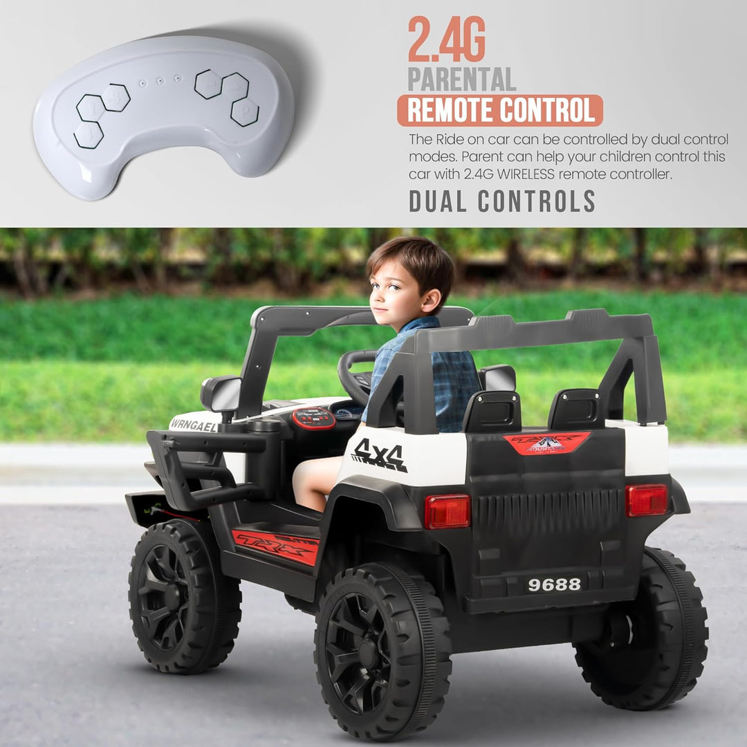 KIDZON Wagon Battery Operated Ride on Electric Jeep Car for Kids, Ride on Baby Car with Music & USB, Electric Kids Baby Big Car, Battery Operated Jeep Car for Kids to Drive 2 to 6 Years