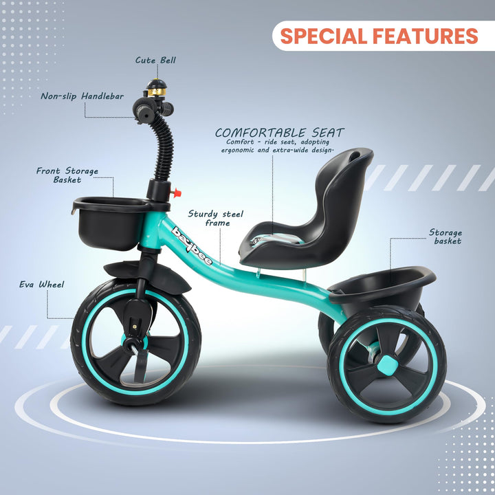 Trixg Baby Tricycle for Kids, Smart Plug & Play Kids Cycle with Eva Wheels,for Kids 2 to 5 Years Boy Girl