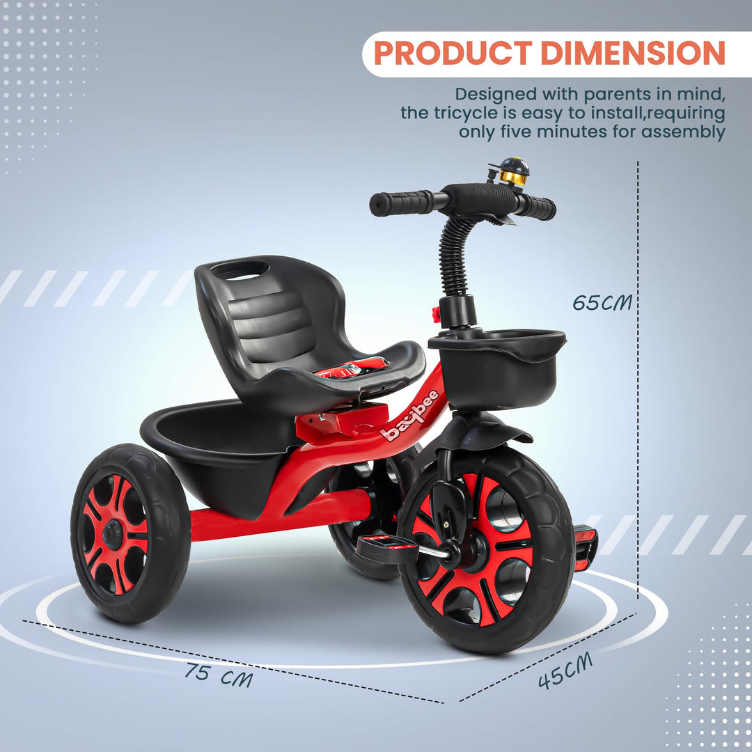 Trixg Baby Tricycle for Kids, Smart Plug & Play Kids Cycle with Eva Wheels,for Kids 2 to 5 Years Boy Girl