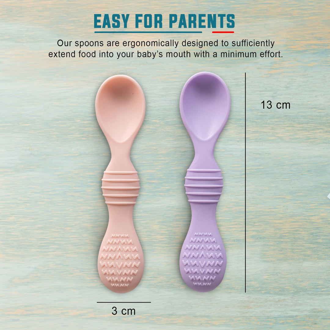 Silicone Baby Spoon Set for Baby Feeding, Non Toxic BPA Free Training Feeding Spoon