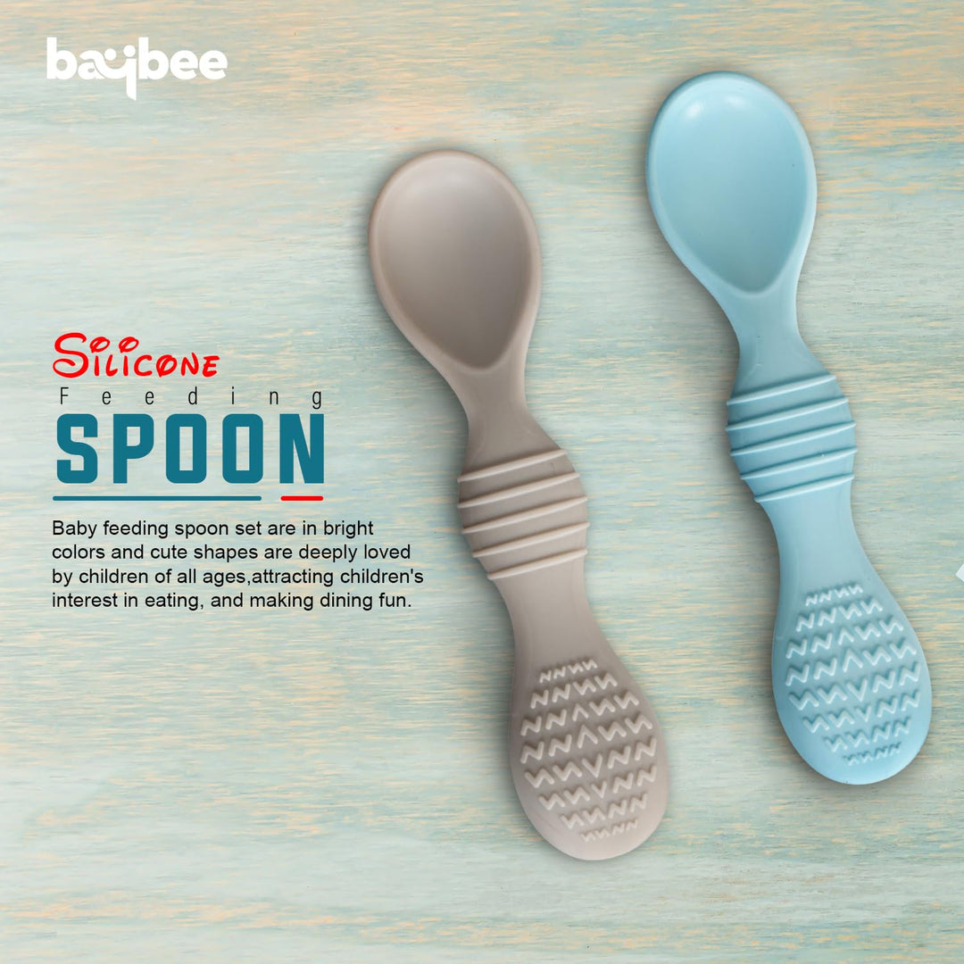 Silicone Baby Spoon Set for Baby Feeding, Non Toxic BPA Free Training Feeding Spoon