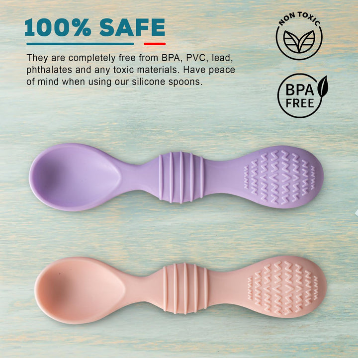 Silicone Baby Spoon Set for Baby Feeding, Non Toxic BPA Free Training Feeding Spoon