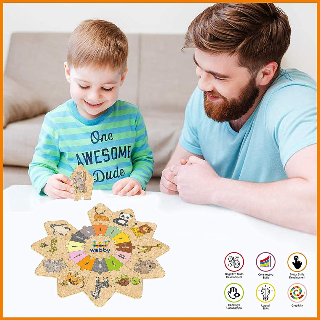 Webby Wild Animals - Star Jigsaw Puzzle, Montessori Early Educational