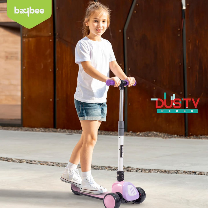 Dusty Kick Scooter for Kids, 3 Wheel Kids Scooter with Foldable & Height Adjustable Handle,  Skate Scooter for Kids 3-12 Years Boys Girls