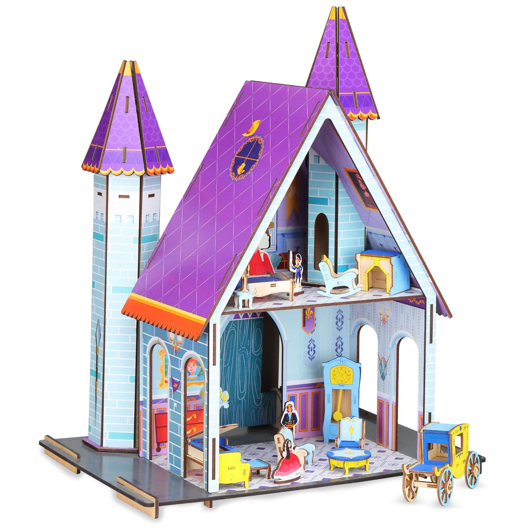 Webby Knightingale Wooden Castle Doll House for Girls & Boys, Kids Toy