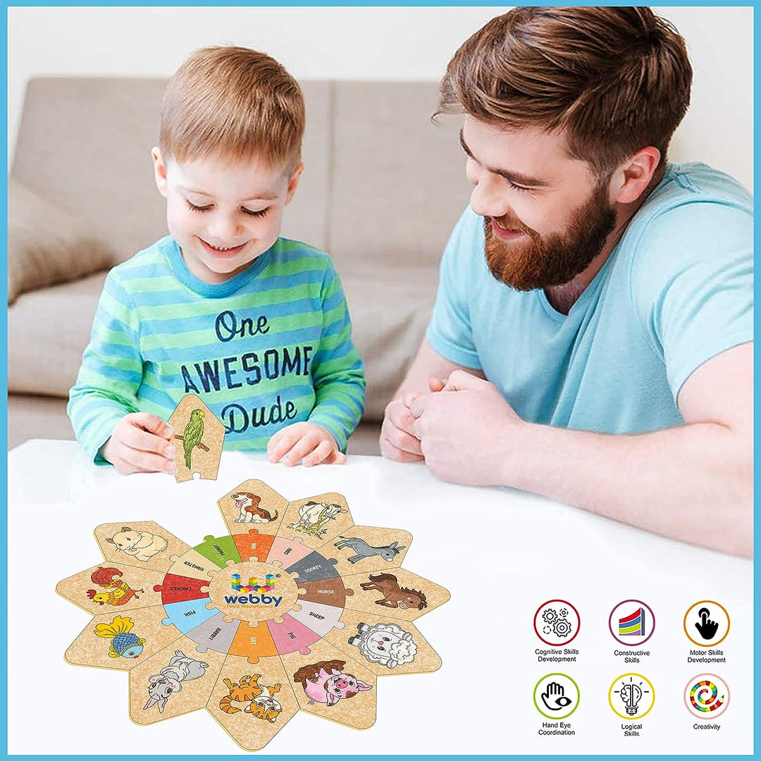 Webby Domestic Animals - Star Jigsaw Puzzle, Montessori Early Educational