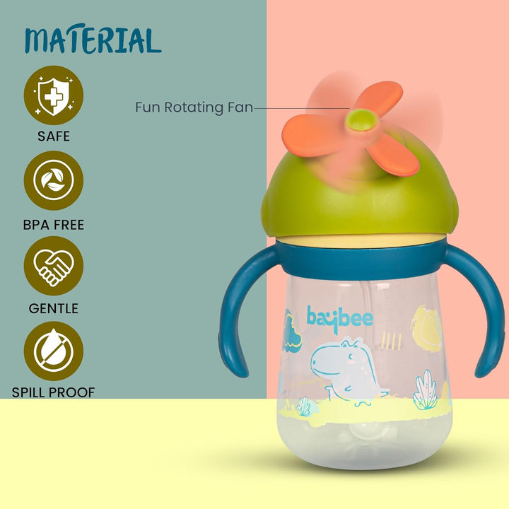 Daffodil Kids Sippy Cups for Baby 330 ml | Anti Spill Sipper Bottle with 360° Weighted Straw