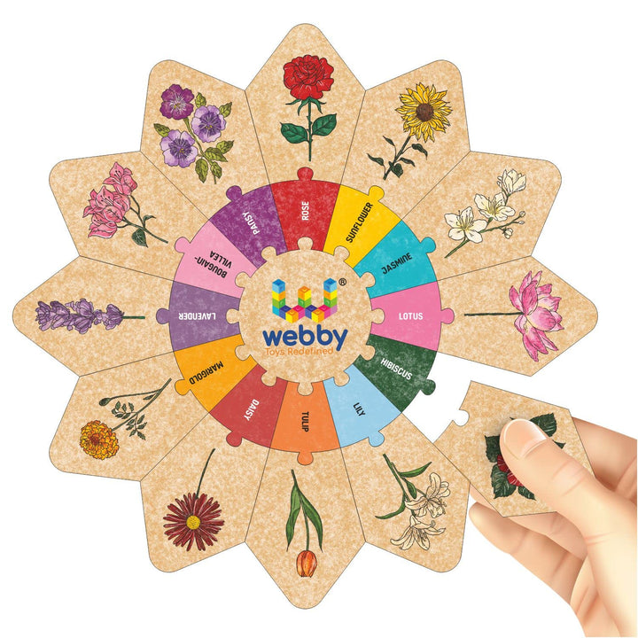 Webby Flowers - Star Jigsaw Puzzle, Montessori Early Educational