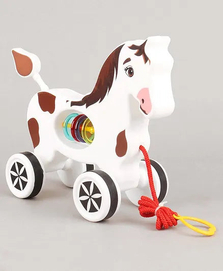 Virgo Toys Pull Along Buddy Horse - White