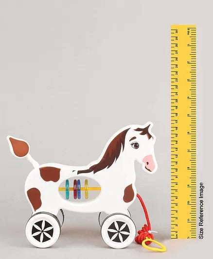 Virgo Toys Pull Along Buddy Horse - White