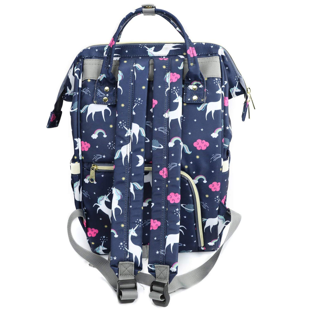 Smart and Fashionable Diaper Bag/Mother Bag/Diaper Backpack for travel (Printed Navy Blue) Prints and Colours May Vary