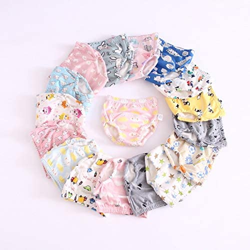 Cute Cloth Diapers Cover Baby Nappies Infant Washable Diapers Reusable Baby Training Pants Cotton Nappy Changing(PCK of 2)