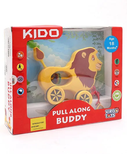 Virgo Toys Pull Along Buddy Lion - Yellow