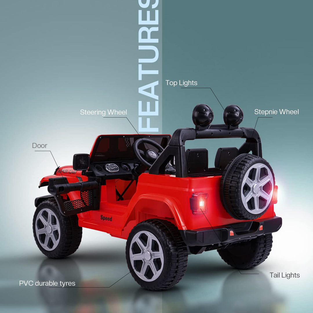 Robicun Battery Operated Car Jeep for Kids, Ride on Toy Kids Car