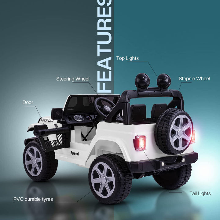 Robicun Battery Operated Car Jeep for Kids, Ride on Toy Kids Car