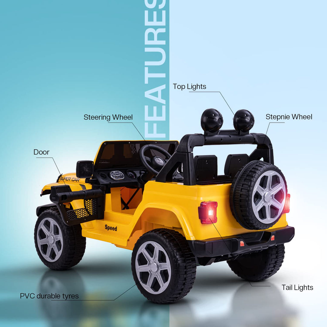 Robicun Battery Operated Car Jeep for Kids, Ride on Toy Kids Car