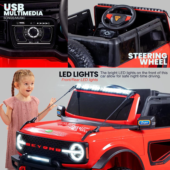 KIDZON Beyond Kids Battery Operated Jeep for Kids with LED Light & Music | Electric Car Jeep | Rechargeable Car for Kids to Drive 3 to 8 Years