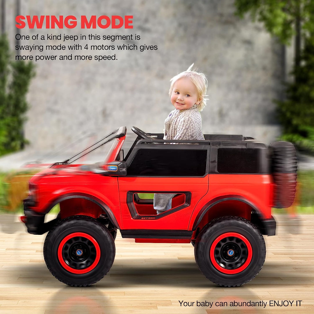 KIDZON Beyond Kids Battery Operated Jeep for Kids with LED Light & Music | Electric Car Jeep | Rechargeable Car for Kids to Drive 3 to 8 Years