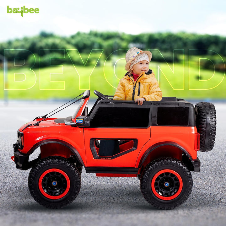 KIDZON Beyond Kids Battery Operated Jeep for Kids with LED Light & Music | Electric Car Jeep | Rechargeable Car for Kids to Drive 3 to 8 Years