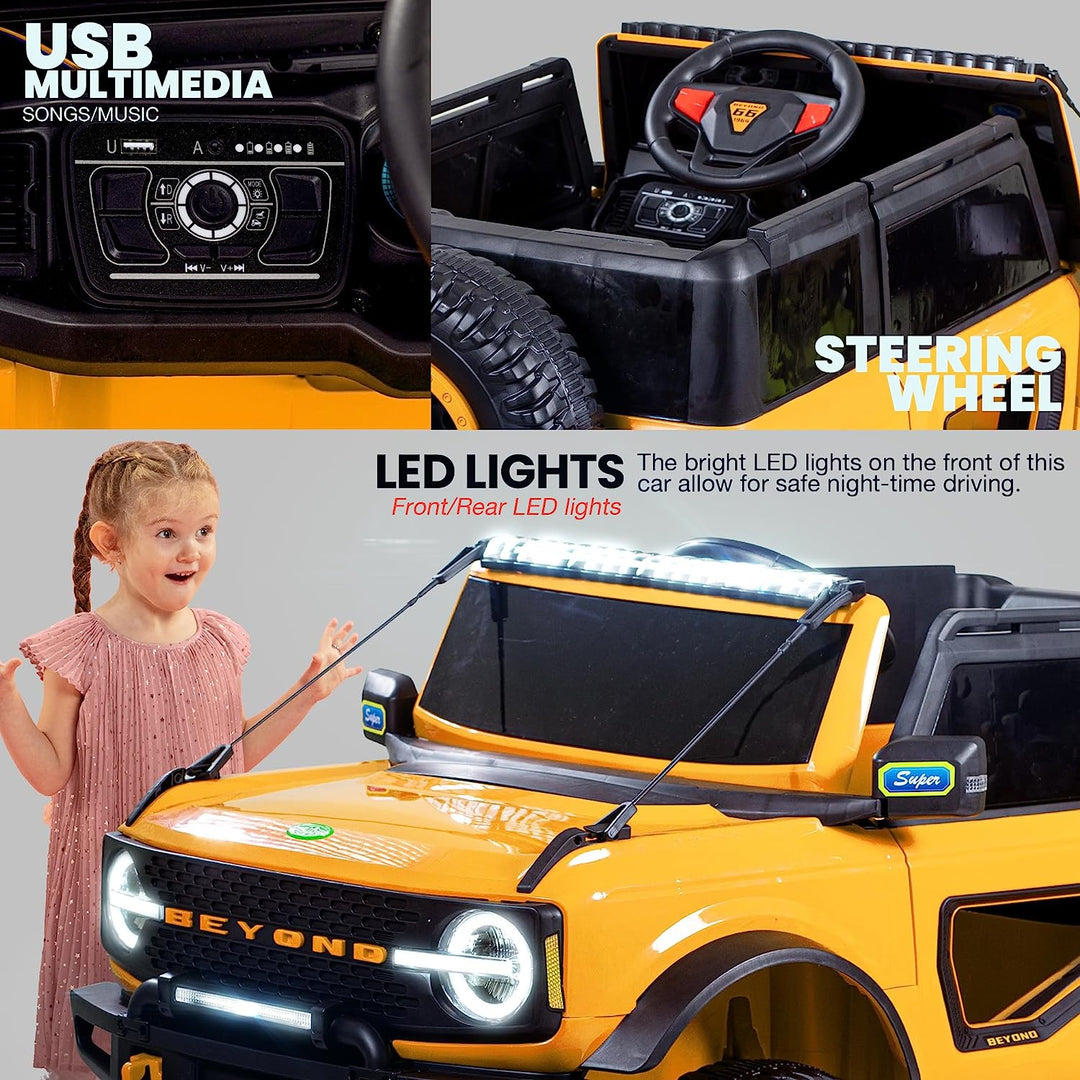 KIDZON Beyond Kids Battery Operated Jeep for Kids with LED Light & Music | Electric Car Jeep | Rechargeable Car for Kids to Drive 3 to 8 Years