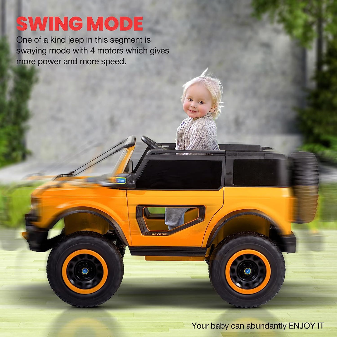 KIDZON Beyond Kids Battery Operated Jeep for Kids with LED Light & Music | Electric Car Jeep | Rechargeable Car for Kids to Drive 3 to 8 Years