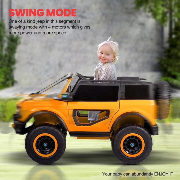 Beyond Kids Battery Operated Jeep for Kids with LED Light & Music | Electric Car Jeep | Rechargeable Car for Kids to Drive 3 to 8 Years