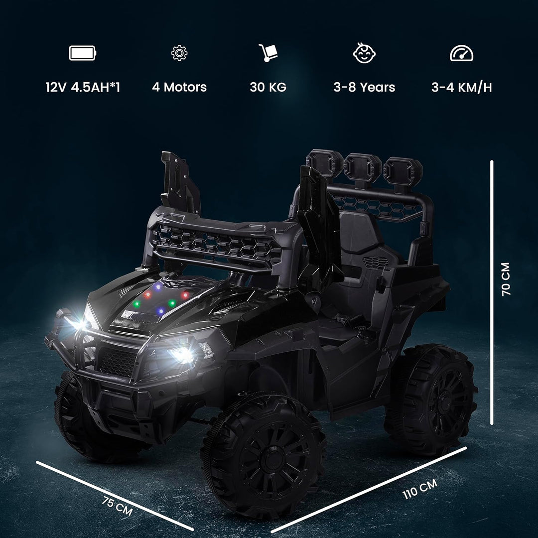 Broot Battery Operated Jeep for Kids with Remote Control, LED Light, Bluetooth & Music,  Electric Car Jeep, Rechargeable Car for Kids 3 to 8 Years Boys Girls