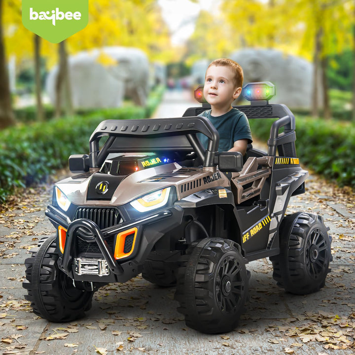 Roger Battery Operated Jeep for Kids with Remote Control, LED Light, Bluetooth & Music, Baby Electric Car Jeep, Rechargeable Car for Kids 3 to 8 Years