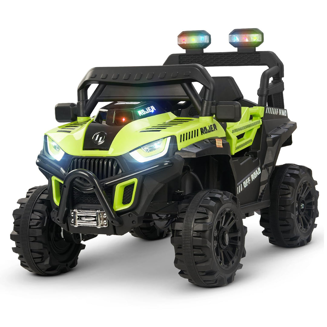 Roger Battery Operated Jeep for Kids with Remote Control, LED Light, Bluetooth & Music, Baby Electric Car Jeep, Rechargeable Car for Kids 3 to 8 Years