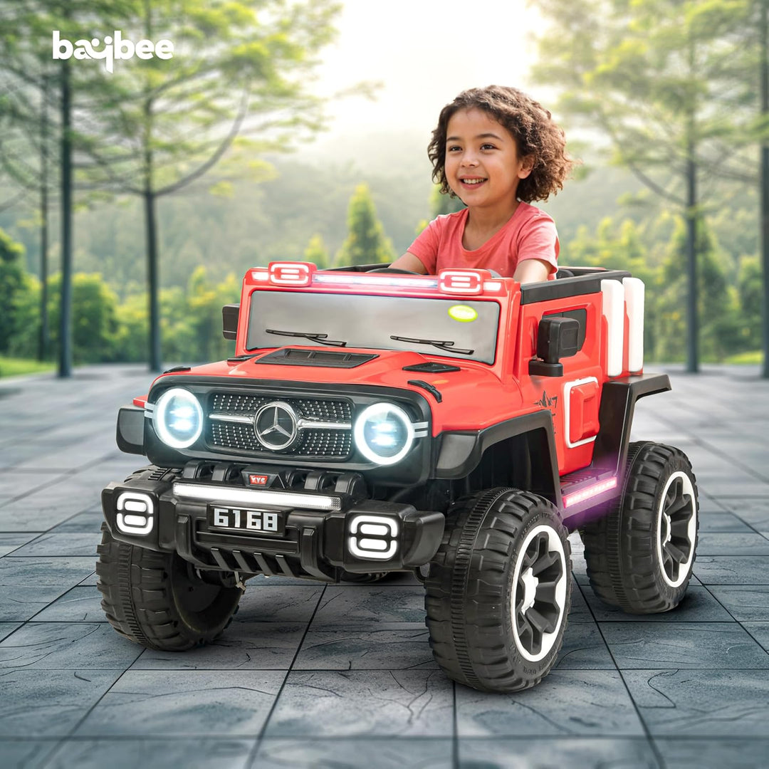 KIDZON Ridge Battery Operated Jeep for Kids, Ride on Toy Kids Cars with Music & Light | Baby Big Jeep Rechargeable Battery Car | Electric Jeep for Kids to Drive 3 to 8 Years Boy Girl