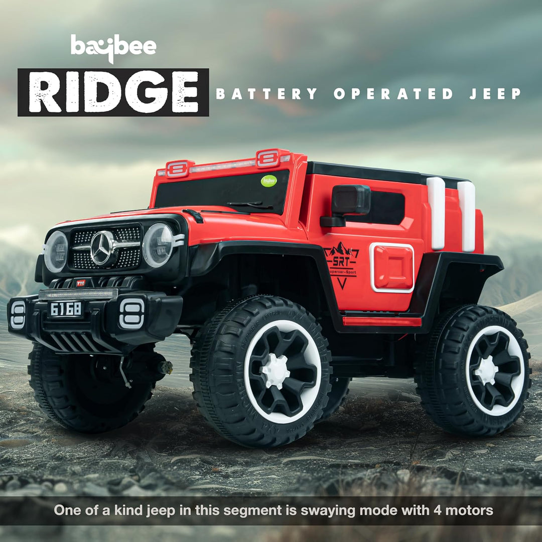 KIDZON Ridge Battery Operated Jeep for Kids, Ride on Toy Kids Cars with Music & Light | Baby Big Jeep Rechargeable Battery Car | Electric Jeep for Kids to Drive 3 to 8 Years Boy Girl