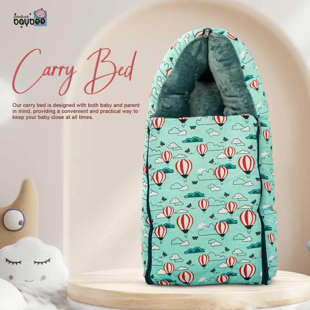 3 in 1 Velvet Cotton Baby Bed Cum Carry Bed, Printed Baby Sleeping Bag-Baby Bed-Infant Portable Bassinet-Nest for Co-Sleeping Baby Bedding for New Born 0-6 Months