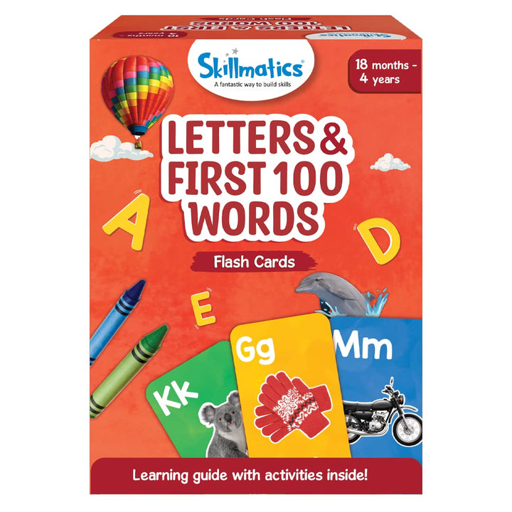 Skillmatics Thick Flash Cards for Toddlers - Letters & First 100 Words