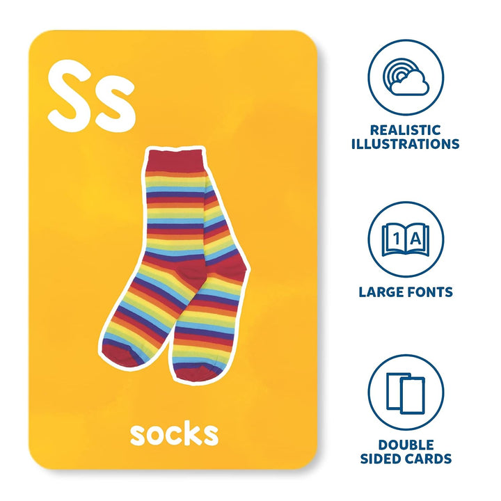 Skillmatics Thick Flash Cards for Toddlers - Letters & First 100 Words