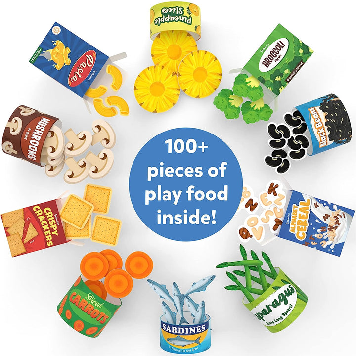 Skillmatics Grocery Set - 10 Containers with Play Food Inside, Realistic Pretend Play Toys