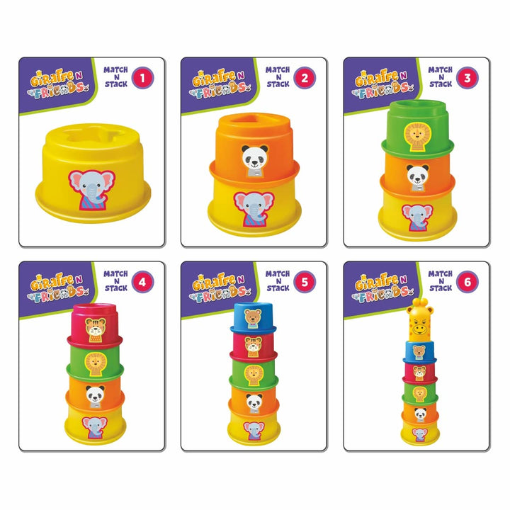 Toymate Stacking Cups with Shapes, Animals & Colors Recognition