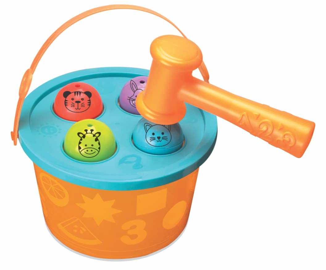 Toymate Hammering Fun - 4 Balls & 1 Basket Knock Pounding Fine Motor