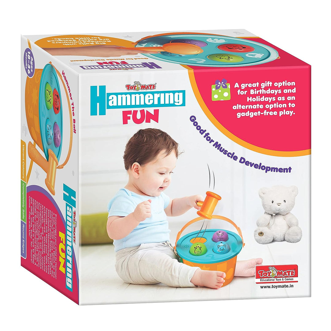 Toymate Hammering Fun - 4 Balls & 1 Basket Knock Pounding Fine Motor