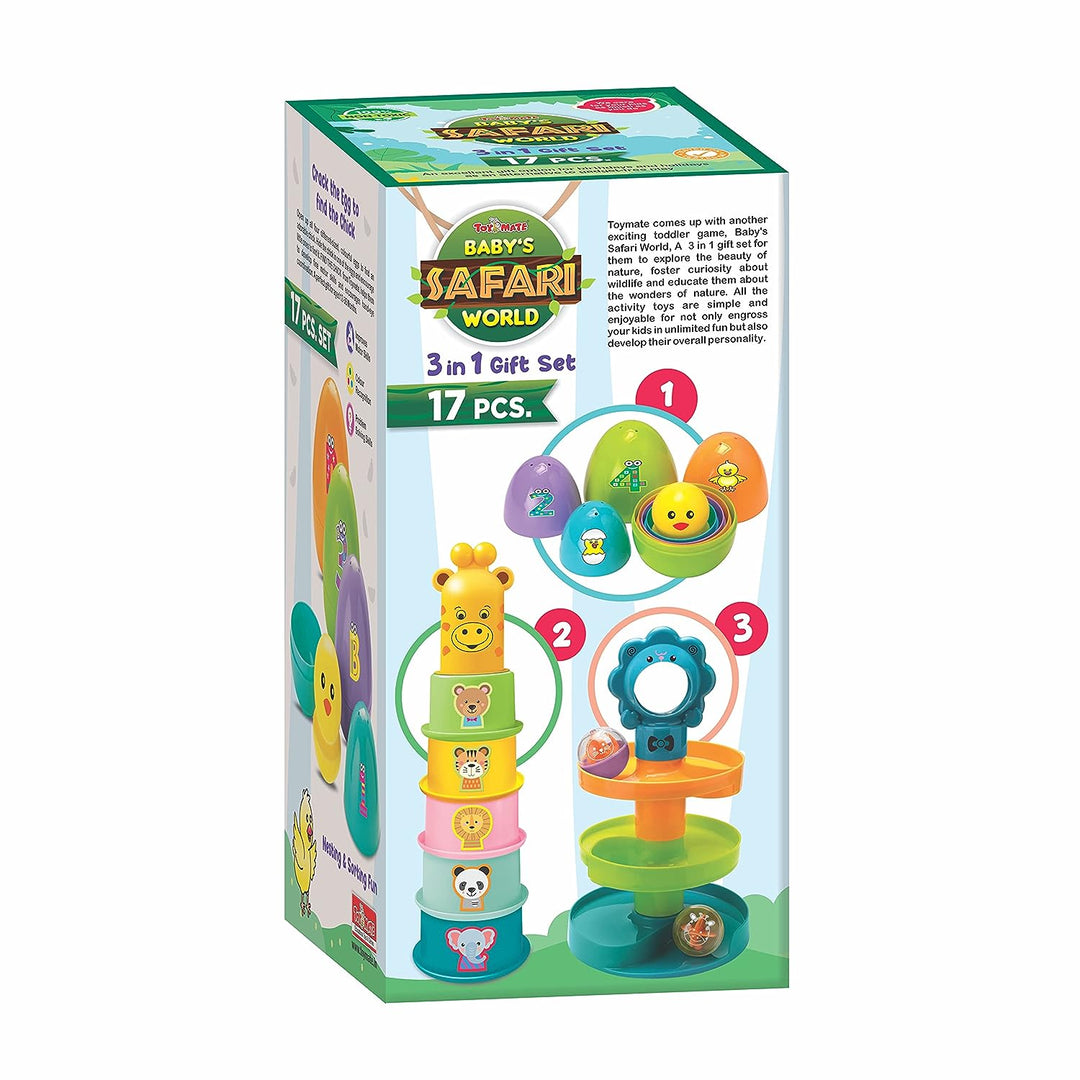 Toymate Baby’s Safari World - 17 pcs Ultimate Toddler Games Gifts Set