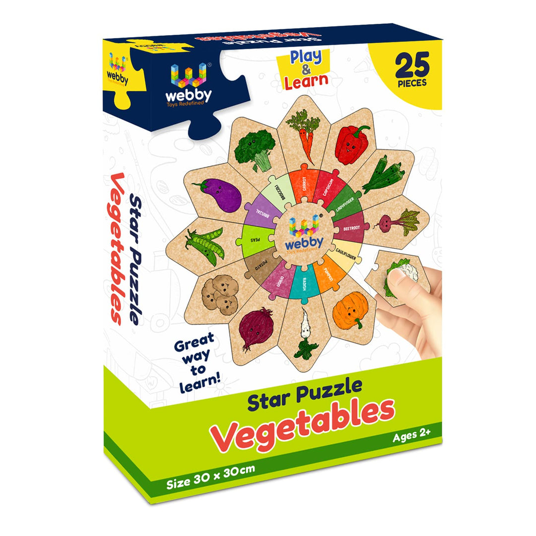 Webby Vegetables - Star Jigsaw Puzzle, Montessori Early Educational