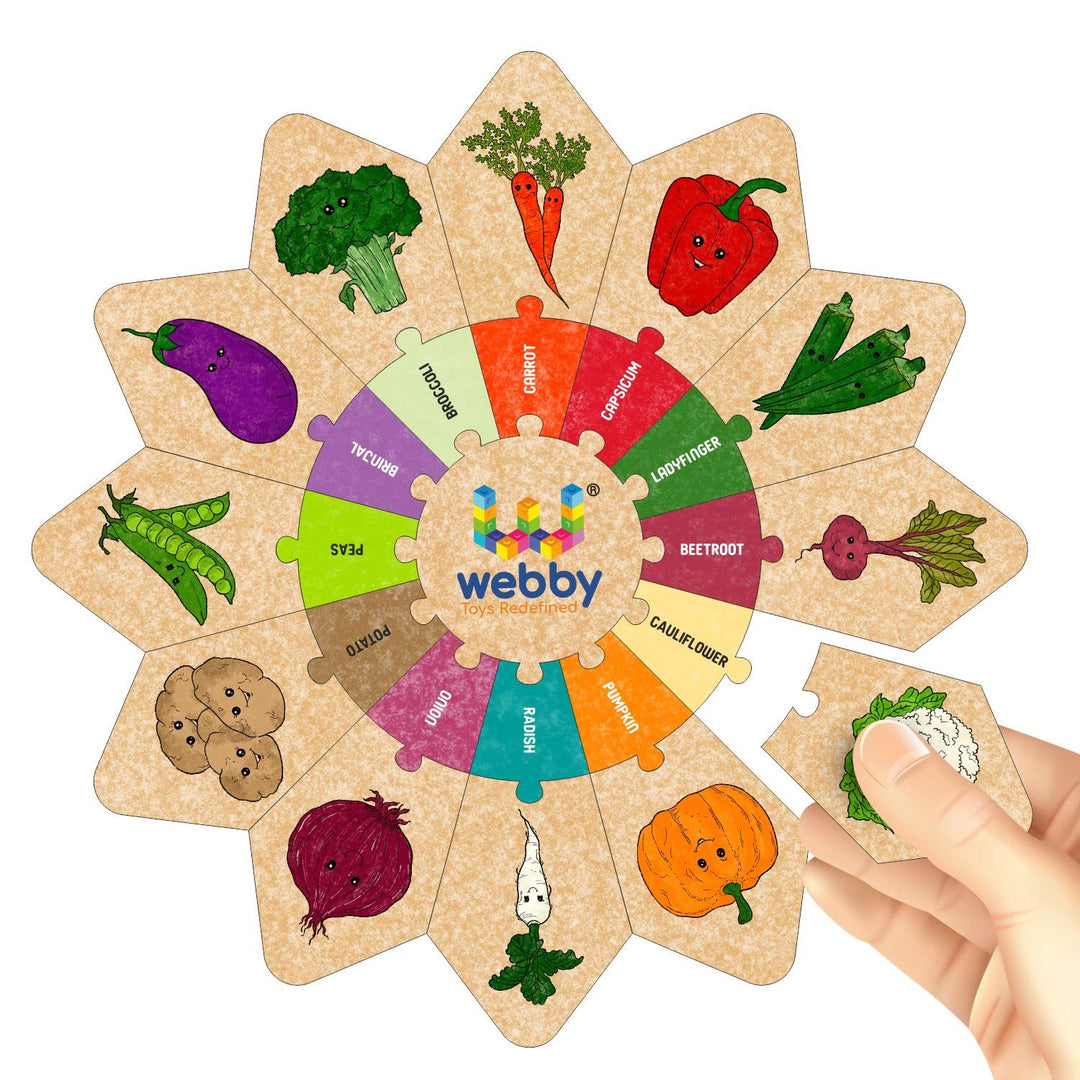 Webby Vegetables - Star Jigsaw Puzzle, Montessori Early Educational