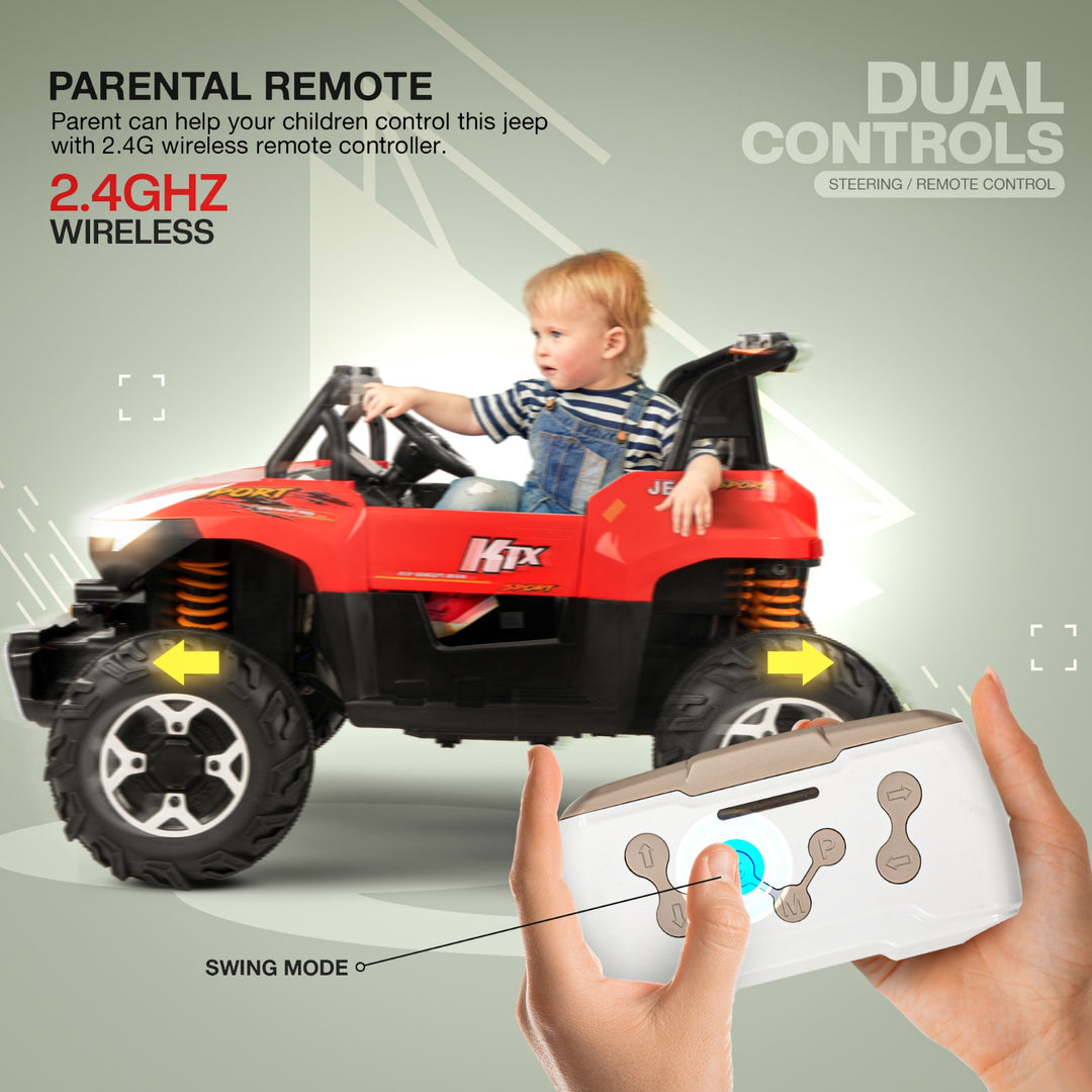 KIDZON Autobot Rechargeable Battery Operated Jeep for Kids, Ride on Toy Kids Car with Bluetooth, Music & Light