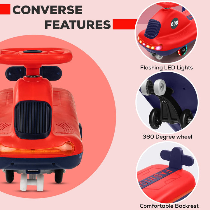 Converse Magic Swing Car Kids/Baby Rider Scratch Free Twister Ride on for Kids of Above 3+ Years Strongest & Smoothest PU Wheels 85 KG Weight Capacity & ABEC 7 Bearing