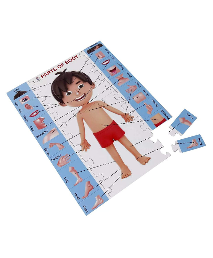 RATNA'S Parts of Body Jigsaw Puzzle for Kids with 2 in 1 Write and Wipe Board with Body Parts 24 Pieces